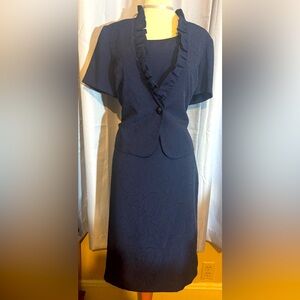 Danny & Nicole Sapphire sleeveless dress with jacket size 16 full length